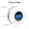Detector de combinación de humo y monóxido de carbono con pantalla LCD 2 en 1, alarma con luz LED, advertencia de sonido intermitente