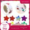 500-Roll 2.5cm Shiny Self-Adhesive Five-Pointed Star Stickers