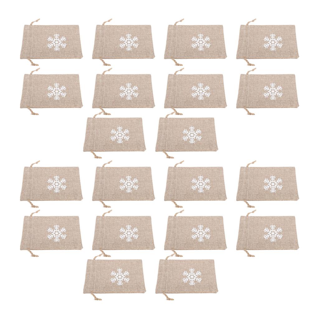 20pcs Burlap Bags Burlap Gift Bags Snowflake Burlap Pouches with Drawstring for Crafts Candy Party F