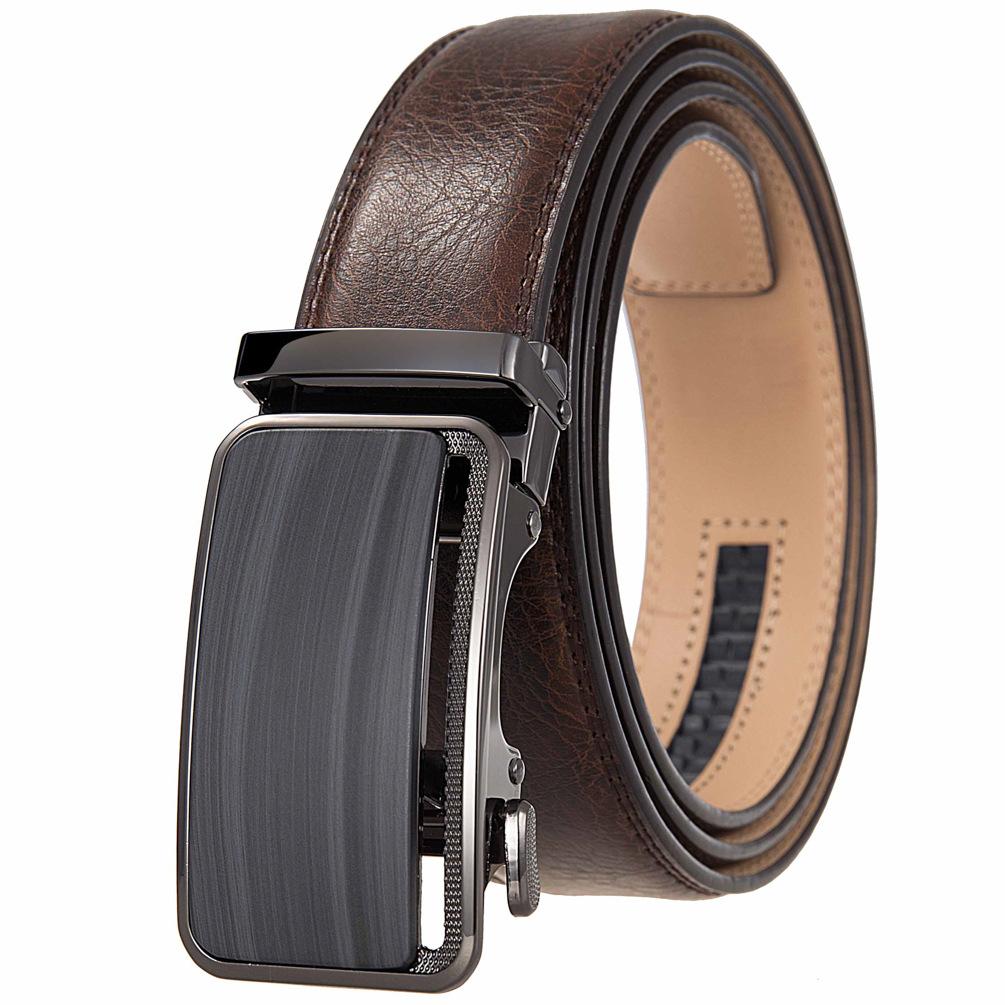 1Pcs Fashion Versatile Business Men'S Belt, Cowhide Belt Automatic Buckle Men'S Belt Ly36-35576-1