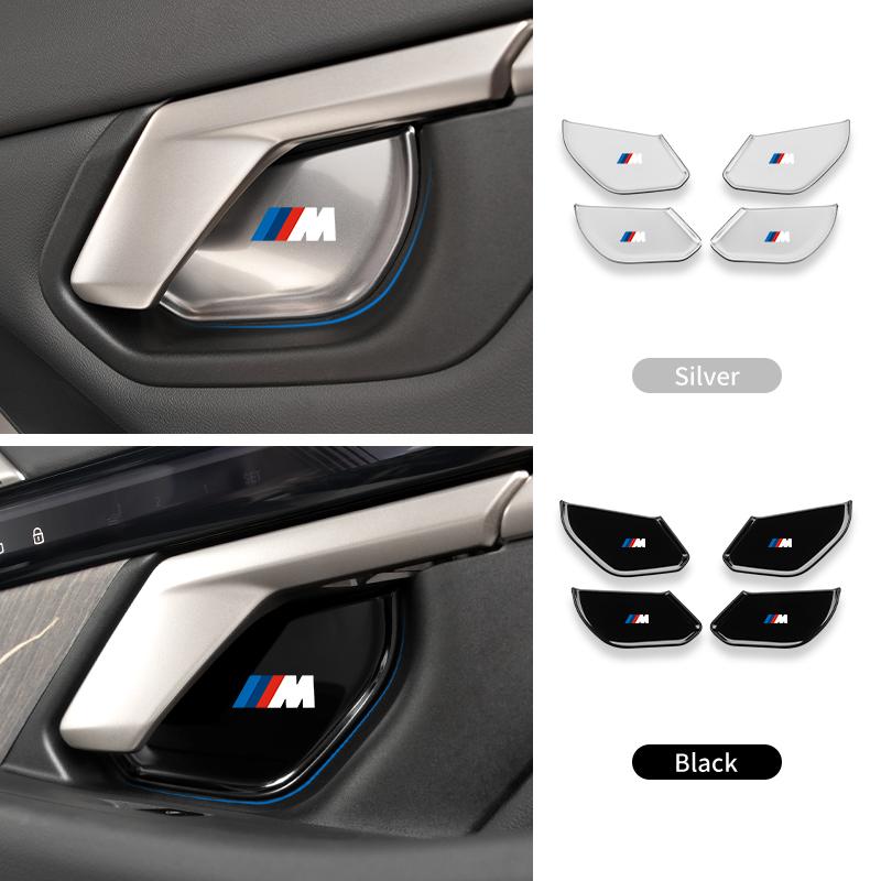 2025 Hot For BMW 5 Series G60 2024 Car Interior Door Bowl Decorative Plate Door Handle Puller Protection Sticker Car Accessories