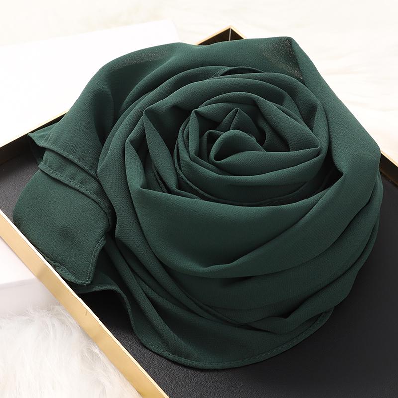Muslim Hijab Scarf With Zipper Plain Bubble Chiffon Ready To Wear Veiled Hijab Wrap Solid Shawls Headscarf Turban Ramadan