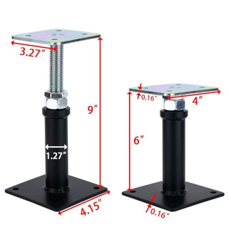 Pacote com 2 Ajuste Macaco de Piso Posto Macaco de Piso Suportes de Levantamento 6-9 Polegadas Ajustável Macaco de Casa Ajuste Suportes Suportes de Levantamento Mini Scr