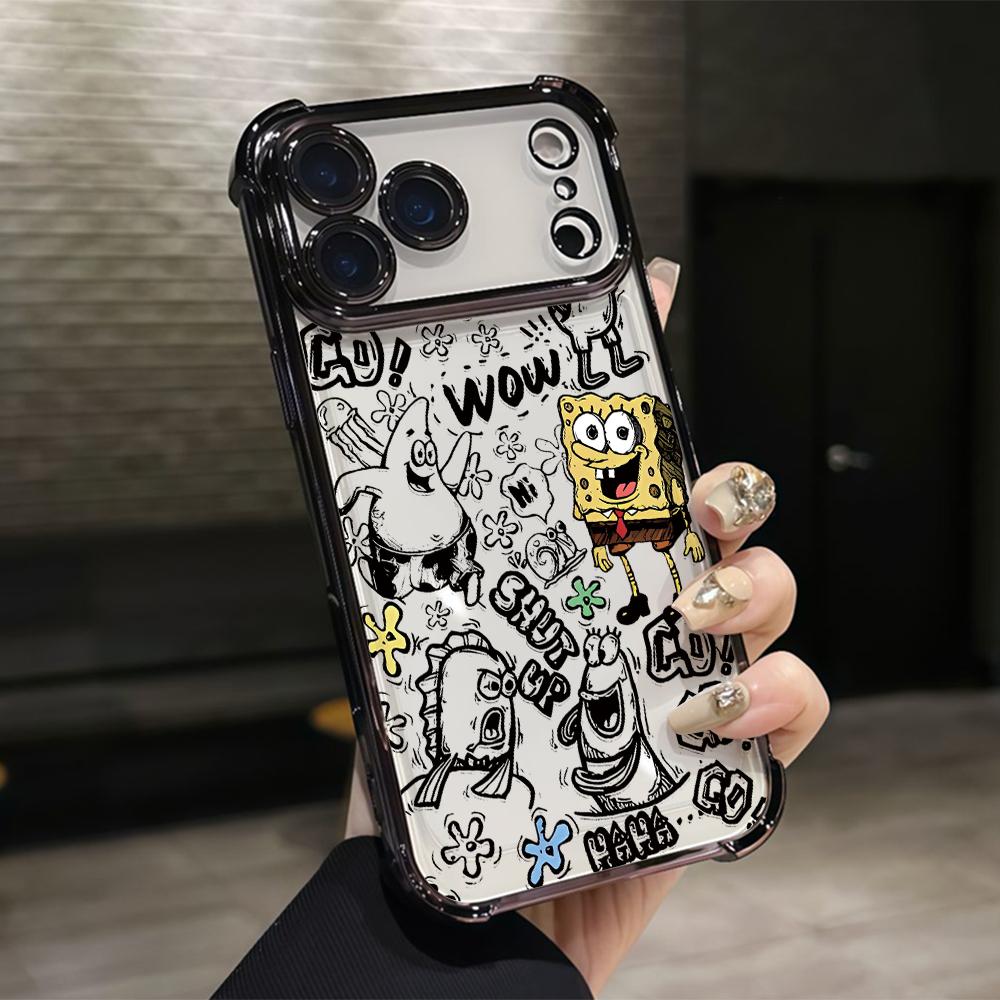 Cute SpongeBobs S-SquarePants Phone Case for Samsung Galaxy S26 S25 S24 S23 S22 S21 S20 FE Ultra Plus 5G Anti-drop Cover