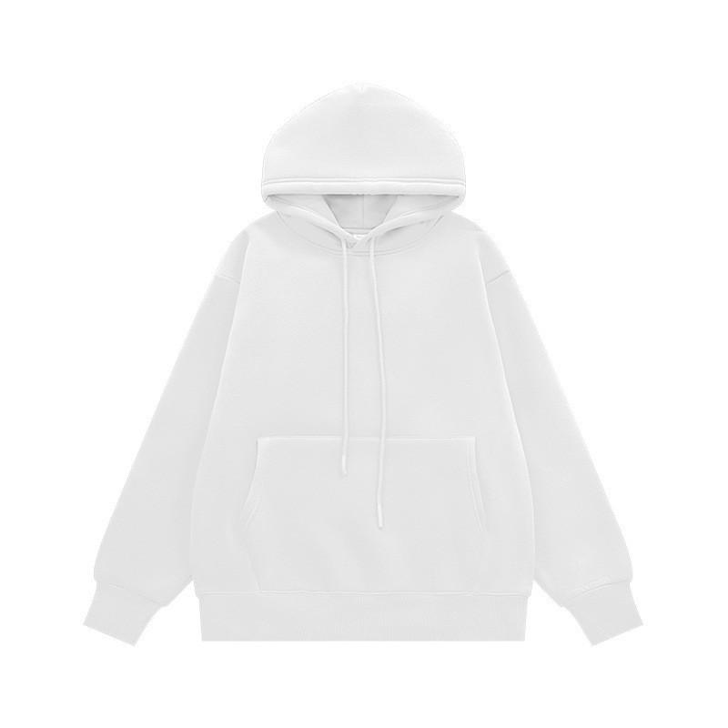 2025 Autumn and Winter New Solid Color Hooded Sweatshirt Loose Pullover Top
