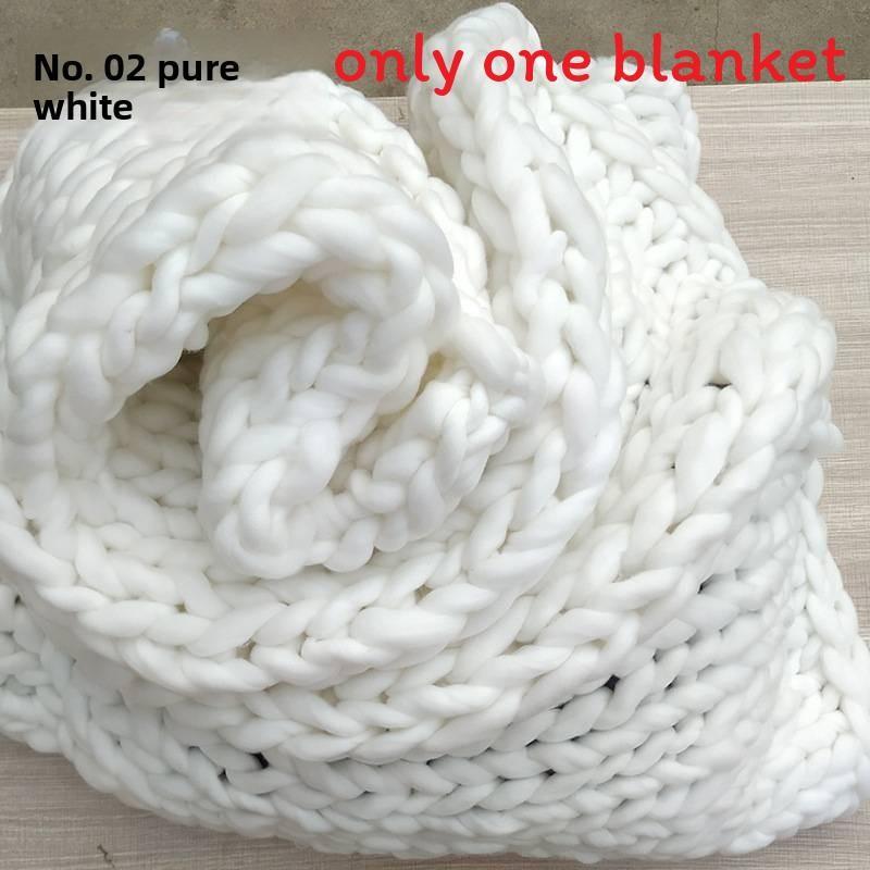 Bearaby Weaving Ultra Coarse Blanket With Solid Color Design For Household Daily