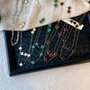 Light Luxury Four-leaf Clover Long Necklace Women with Fall and Winter Sweater Chain High-level Sense of Double Layered Stacked Clothes Pendant