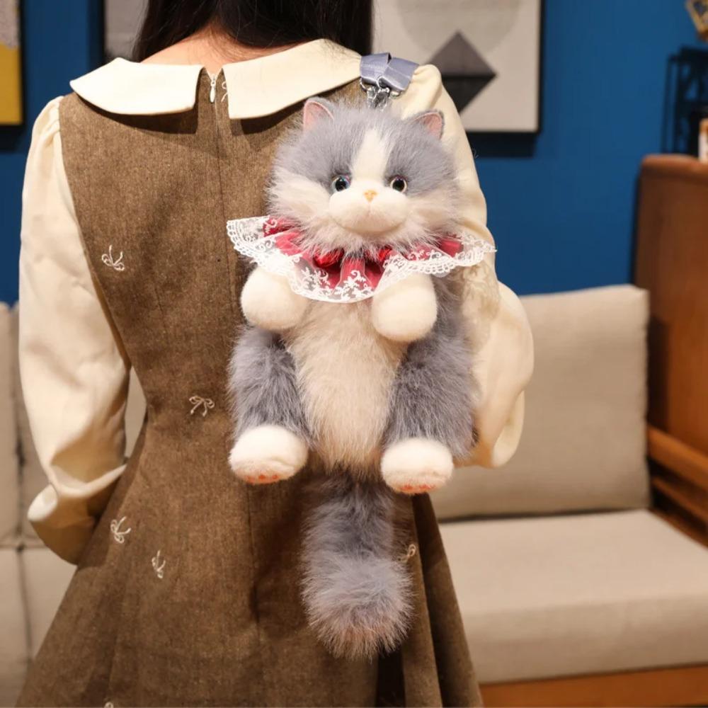 Rucsacuri Drăguțe cu Pisici Ragdoll Geantă cu Animale de Pluș Pudel Genți de Umăr pentru Fete Rucsacuri de Pluș pentru Școală Studenți Jucării Pisoi pentru Băiat