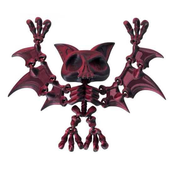 3D-gedruckte hängende Fledermausfigur mit beweglichen Gelenken, Fledermausfigur, artikuliertes Fledermausmodell