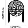 Metal Address Stake Tree House Sign   Garden Metal Stake House Number Sign   Tree Stake Address Marker Metal Sign
