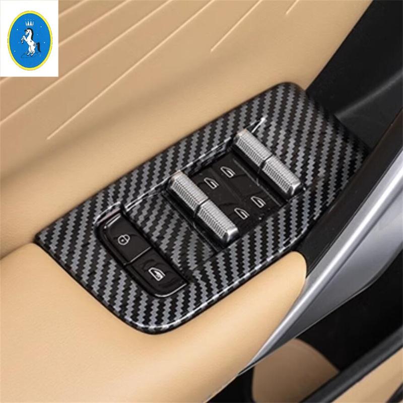 For Geely Boyue L 2024 ABS Carbon Fiber Steering Wheel / Window Glass Lift / Gear Shift Box Frame Cover Trim Accessories