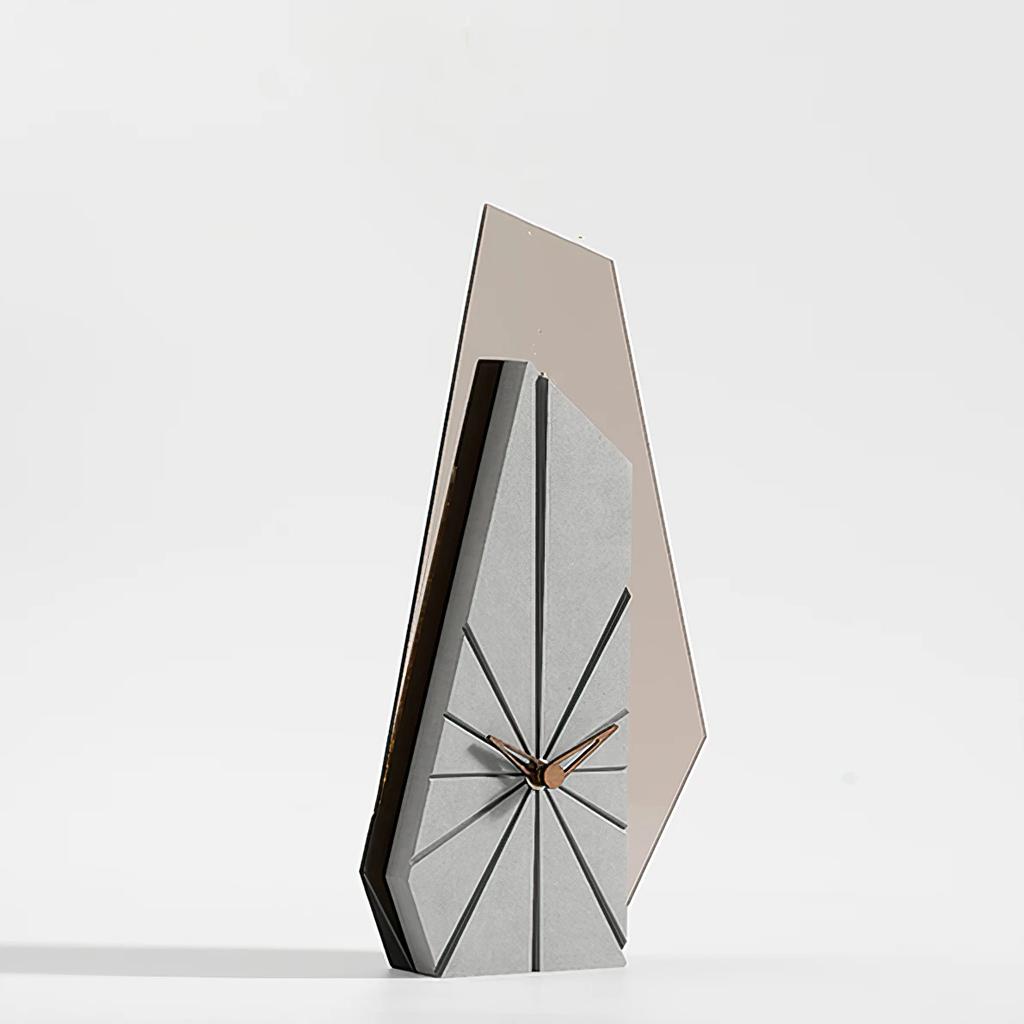 Modern Design Desk Clock Living Room Decoration Dried Flower Ornament Home TV Cabinet Accessories Creative Art Table Clock
