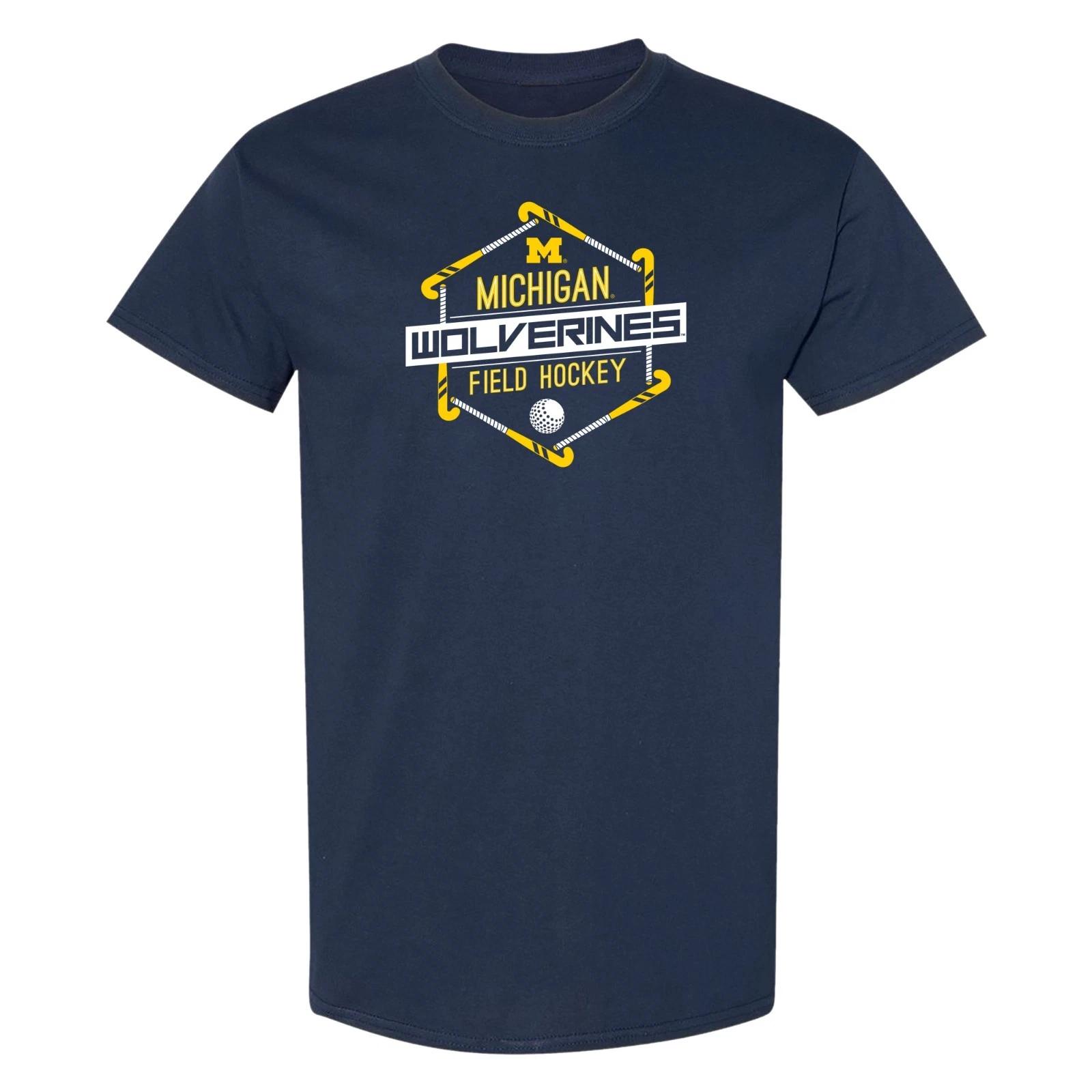 Michigan Wolverines Field Hockey Hex T-Shirt - Navy M