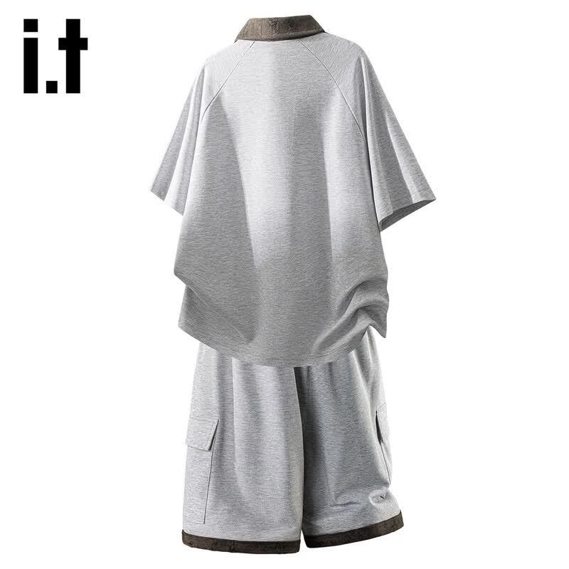 Men's Casual Short Sleeve & Shorts Two-Piece Set