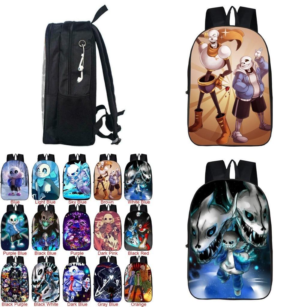 Stylish Black Undertale Sans School Bookbag Featuring Smooth Zipper And Easy-to-clean Material