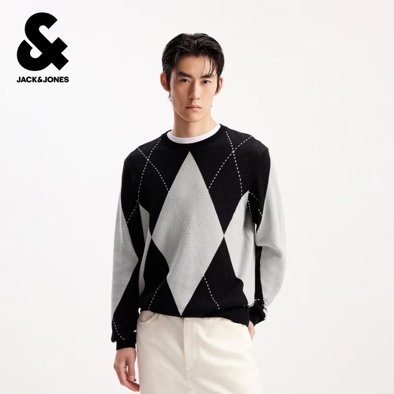 JACK&JONES Men's Argyle Pullover Sweater
