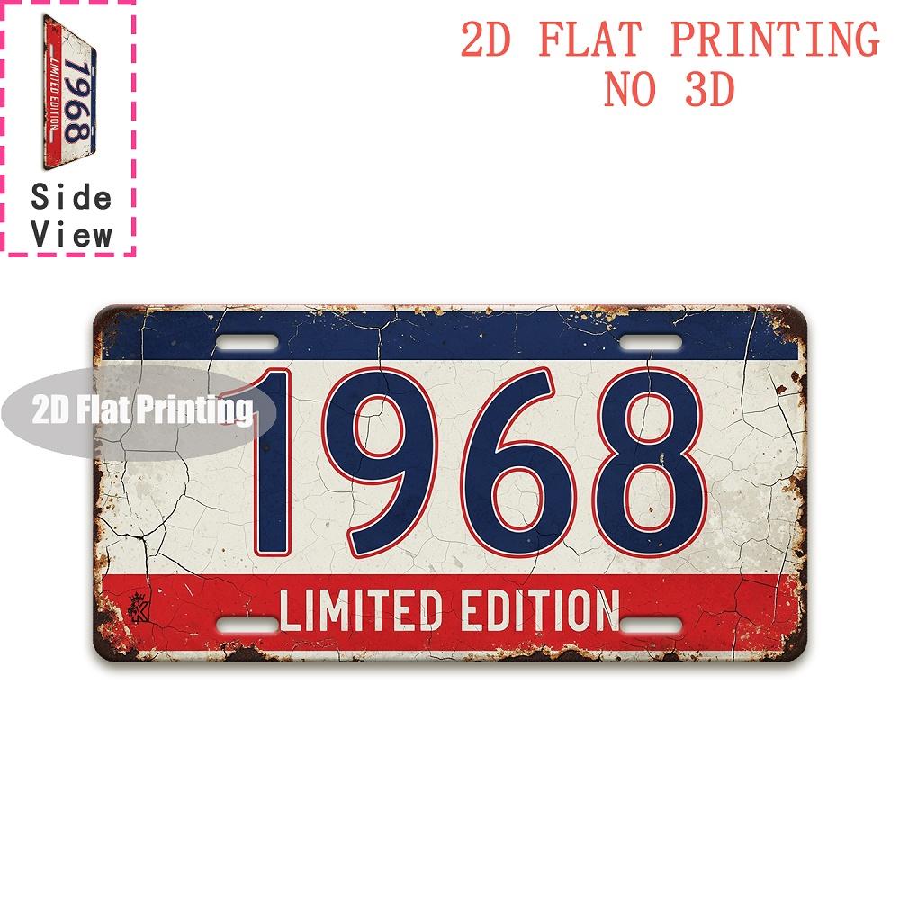 Tin Sign Vintage Durable Metal Plaque Wall Decor Home Office Bar Man Cave City Birth Year License Plate Wall Art