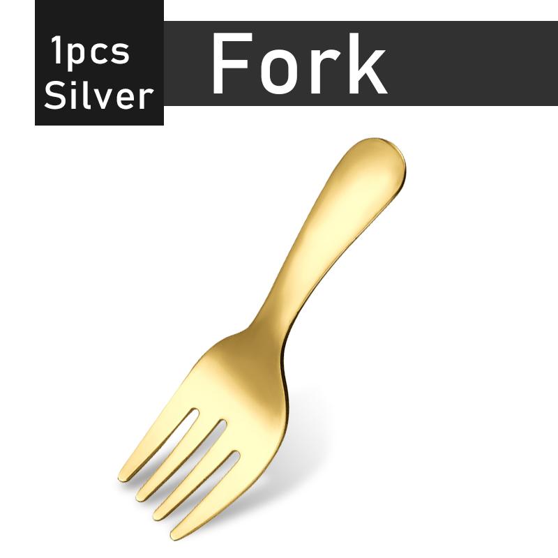 

Серебряные/золотые ложки из нержавеющей стали с короткой ручкой, вилки, суповые ложки, ложки для приправ, десертные ложки, чайные кофейные ложки