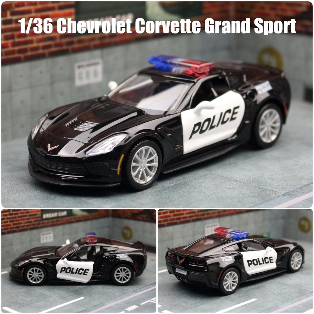 1/36 Chevrolet Corvette C6-R Toy Car Model For Children RMZ CiTY Diecast Racing Miniature Pull Back Collection Gift for Kid Boys