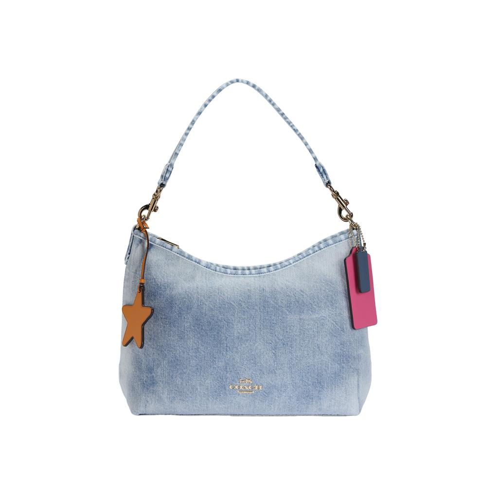 COACH Laurel Fabric Hobo Bag Shoulder Bag Large Women's Denim Blue CEF26-IMNIM