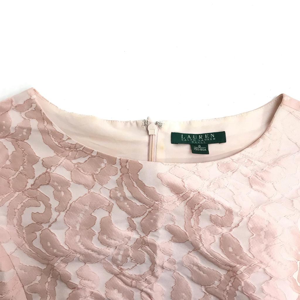 LAUREN RALPH LAUREN Sleeveless Tight Dress [0 / XS / Knee Length / Pink Floral](USED)