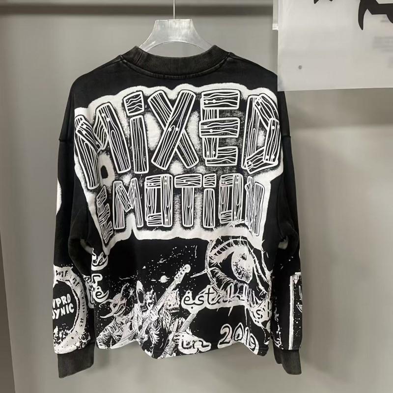 Mens Oversized Cotton Graphic Tee - Loose Fit Crew Neck Short Sleeve Streetwear Print T-Shirt Youth