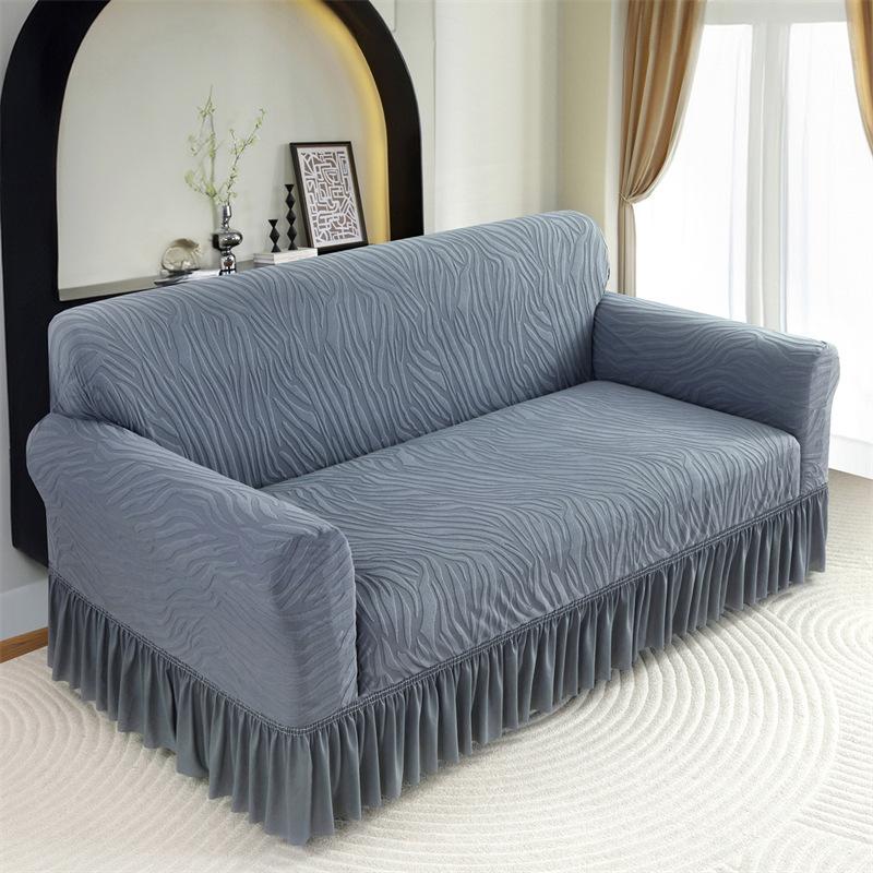 Thickened Jacquard Pleated Skirt Sofa Cover All Inclusive Universal Cover Four Season Universal Skirt Sofa Cover Cover Cloth