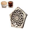 Kinetic Coaster Handmade Unique Pentagram Design Swivel Wooden Coasters Subtle Spiral Texture For Home/Office Decor Gifts