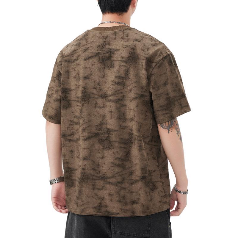 Short-sleeved T-shirt for Men's Summer New Round Neck Five-point Sleeve T-shirt Full of Print Casual