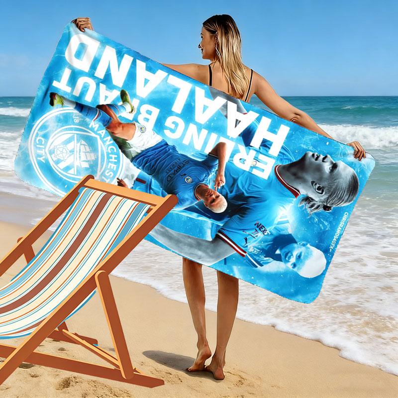 Erling Haaland Hero Beach Towel, Large Soft Quick Dry Towel for Beach Camping Swimming