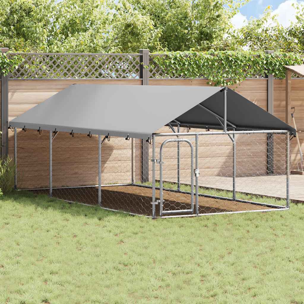 Vidaxl Gabbia per Cani con Tetto, 400 X 200 X 150 Cm