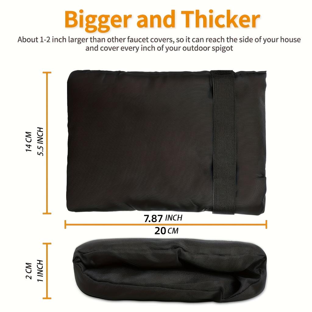 Heavy-Duty Winter Freeze Protection Outdoor Faucet Cover-Universal,Includes Easy Installation Hardware,Fabric, Cold Weather Gear