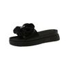 High-end Bow Cool Slippers Women Wear Summer Internet Celebrity Fashion Muffin Heel Thick-soled Heightening Non-slip Beach Shoes