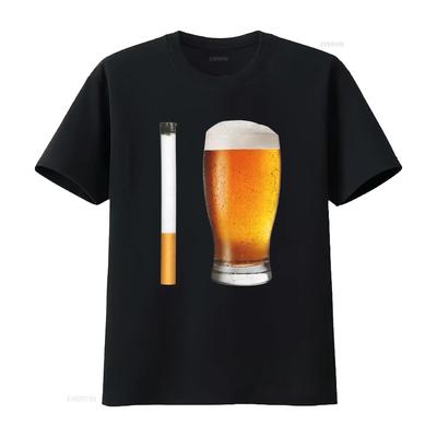 Cigarette and Beer Lover T Shirt Perfect for Bars College Parties Social Events Fun Going Out