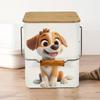 Smiling Cartoon Puppy Trash Can Sticker Self-Adhesive Removable Decal for Home Kitchen Bin Decoration