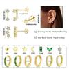 Nonallergenic Blocky Zirconia Ear Posts Set Surgical Steel Thin Jewelry For Sensitive Hearing Multiple Styles