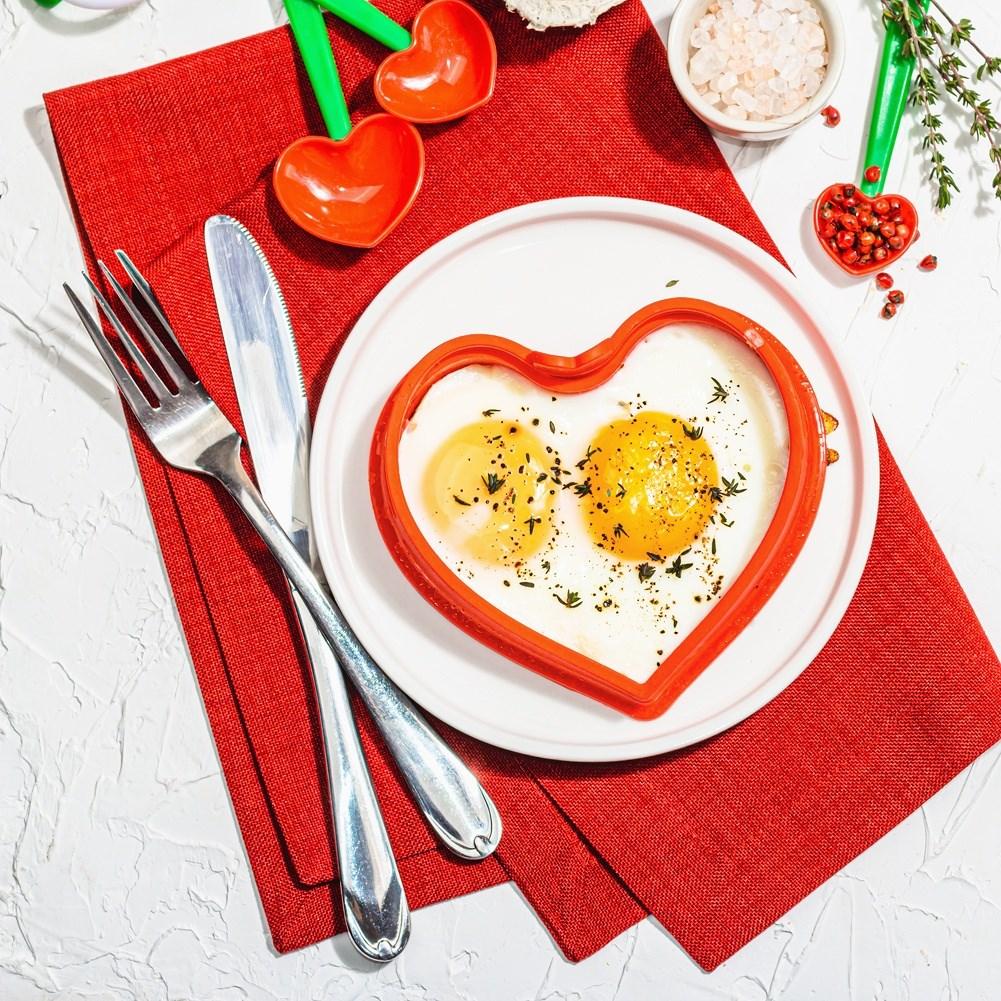 Forma Do Smażenia Jajek Naleśników Pancake Silikonowa Pomarańczowa Serce SILLINIE ORION 151717