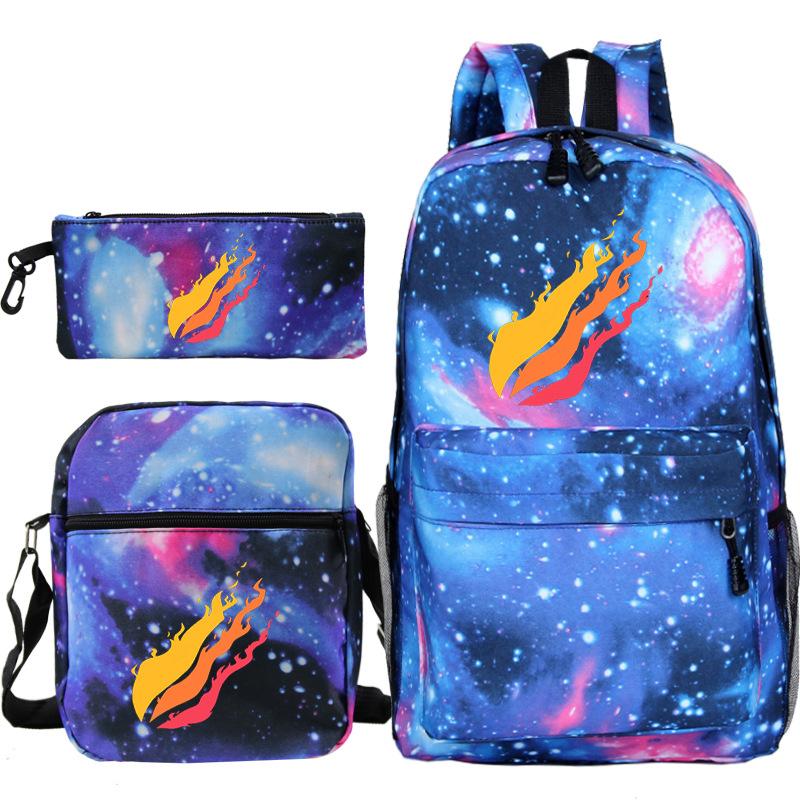 Backpack Casual Student Schoolbag Small Shoulder Bag Pencil Bag Three-piece Set