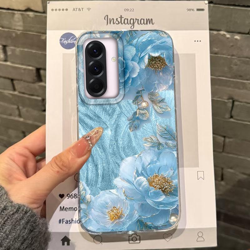 Luxury Flowers Case For Samsung A56 A16 A17 A07 S24 S25 FE Xiaomi Redmi Note 14 13 Pro 14C A5 Huawei Honor 400 200 Lite Pro iPhone 16 Shockproof Cover