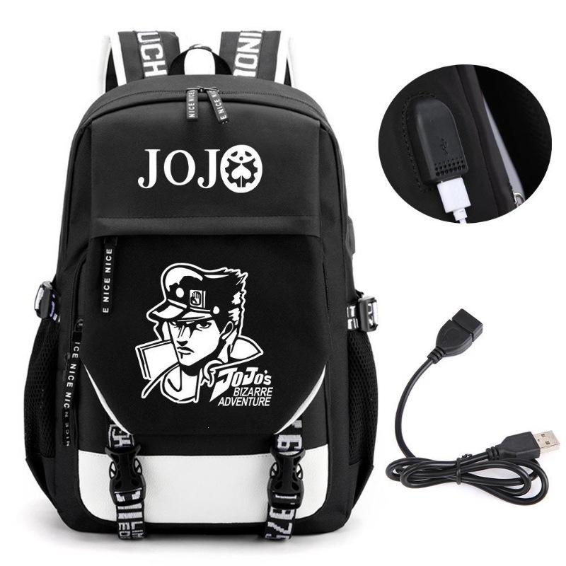 Jojo New Fan Riman Peripheral Printed Backpack Multifunctional Large Capacity Computer Bag Youth School Bag