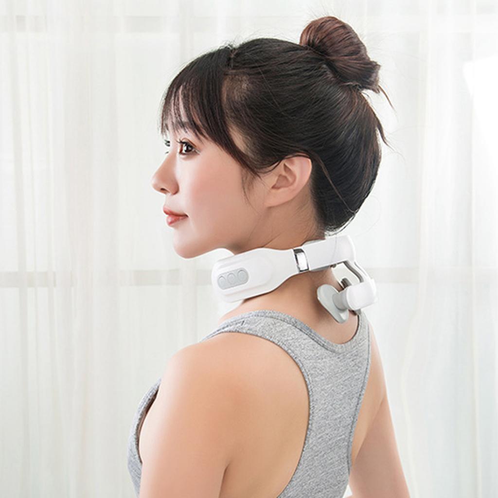 4-Head Cervical Spine Massager Strength Adjustment USB Rechargeable Intelligent Pulse Heating Neck