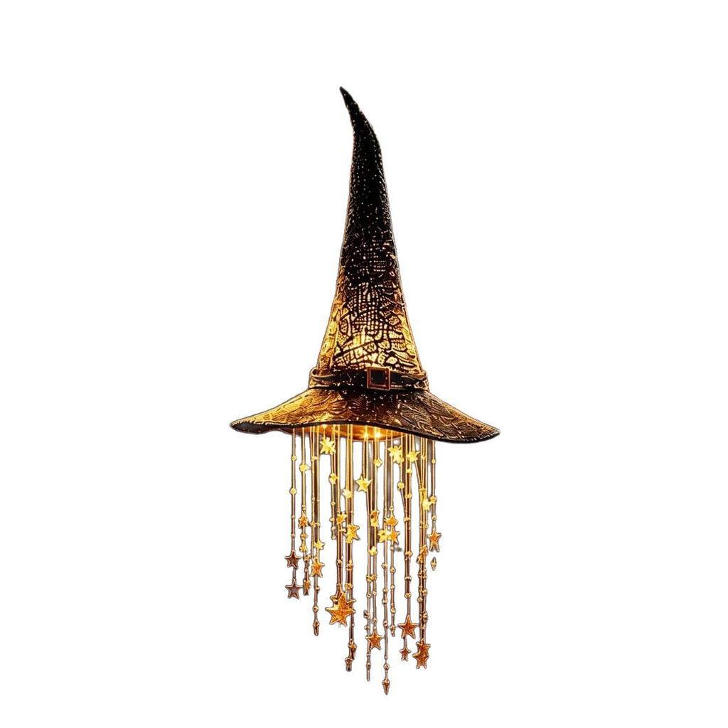 Lighted Witch Hat Hanging Chime Witch Hat Pendant Wind Chime Pendant