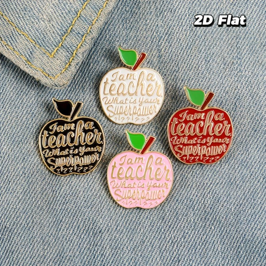 2D Flat 4 Pack Teacher Apple Brooch Oil Drip Brooch Brooch Clothing Accessories Buckle Pin Japanese Acrylic Brooch