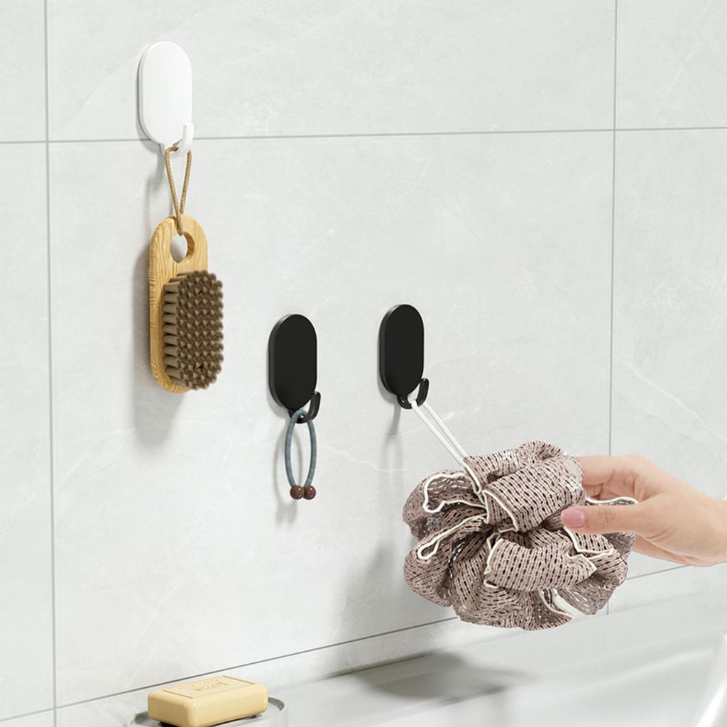 5PCS Stainless Steel Hooks Adhesive No Drill Wall Mounted Hangers Home Organizers