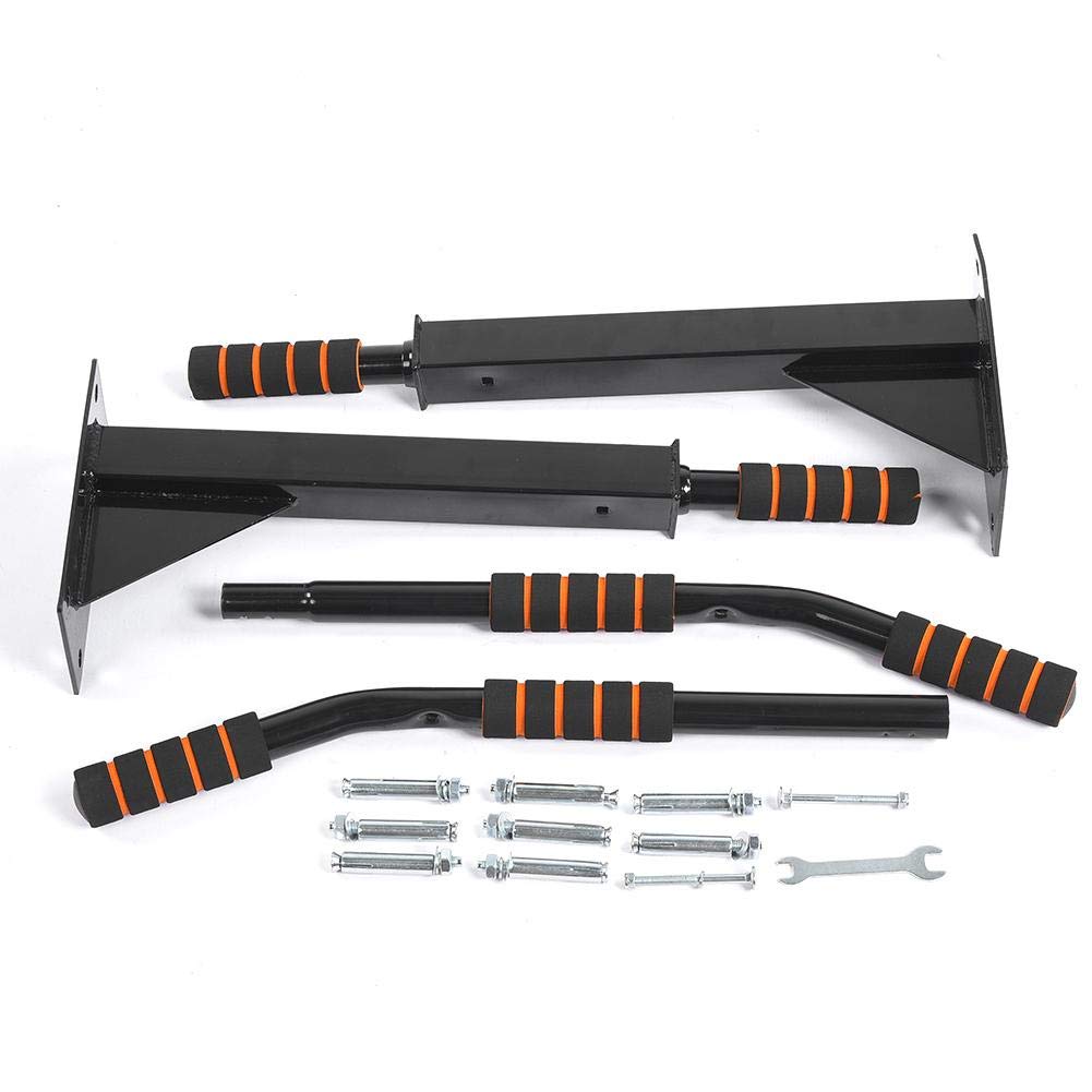 Chin-up bar, wall-mounted chin-up bar, black powder coated, for home and gym use, suitable for beginners and advanced users