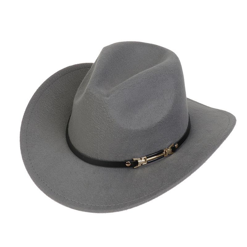 Western Cowboy Top Hat Spring And Autumn New Jazz Hat Big Brim Pentagram Belt Accessories Felt Hat Men And Women