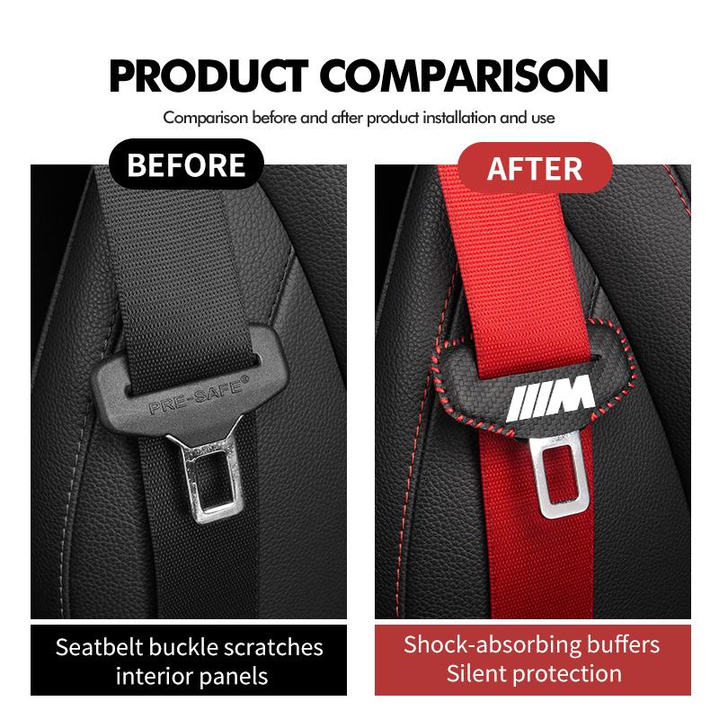 FA4Car Seat Belt Buckle Protector Anti-Scratch Adjusting Clip For BMW 1 3 5 7 Series M F01 F20 F10 F13 E52 E53 E60 E93
