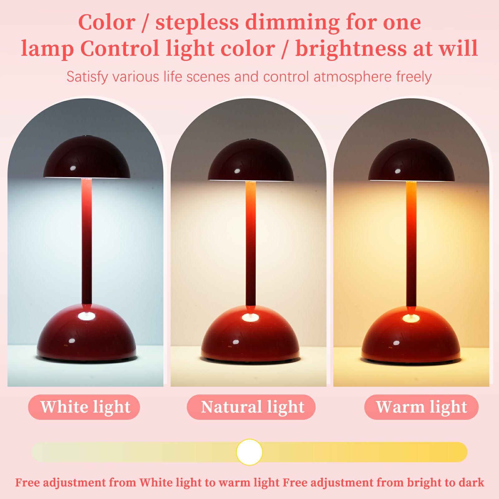 

TD-06 Three colors can be switched by touch: white light/warm light/neutral light to create a Bedside Lamp Mini Battery Operated LED Desk Light Red