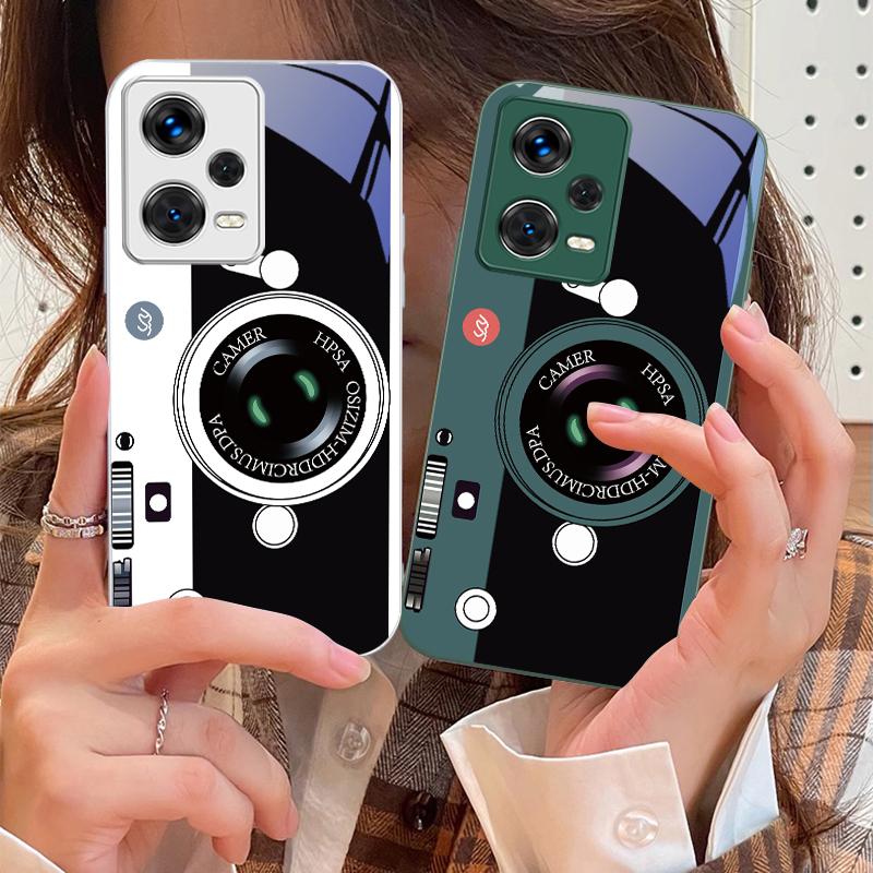 Tmavě zelený vzor fotoaparátu Pro Xiaomi Poco M4 X7 F7 Ultra x7pro F7 F6 X6 Pro F5 F4 X5 X3 F3 X2 F4 GT Tvrzené pouzdro na telefon