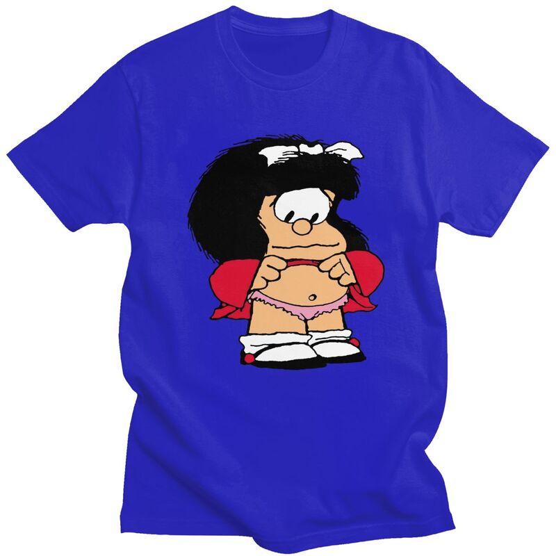 Custom Cool Quino Comic Cartoon Mafalda T Shirt Men Short Sleeves 100 Cotton Tshirt Tees Fashion Tshirt